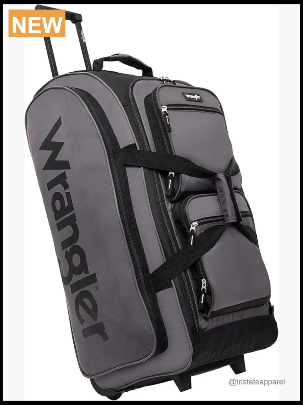 Check-In Rolling Duffel Bag - Spacious Nylon Travel Luggage with Telescopic